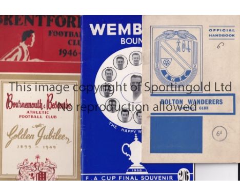 FOOTBALL HANDBOOKS Fifty seven handbooks and brochures including Accrington Stanley 54/5 The Best Season Ever and Stanley Cen