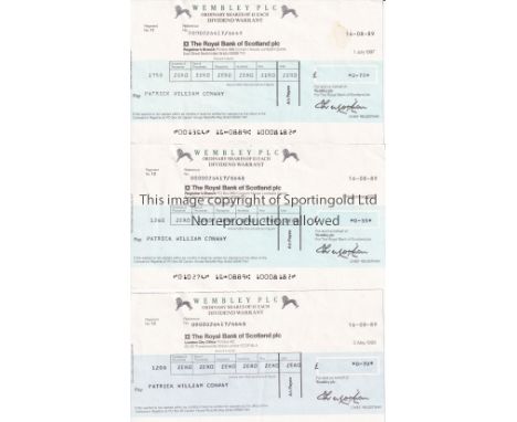 WEMBLEY PLC      Fourteen share dividend cheques 1997-2003.    Good
