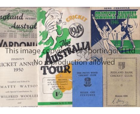 CRICKET MISCELLANY      Programme / scorecards for England v Australia Army Cricket Association Test Match at Bramall Lane 23