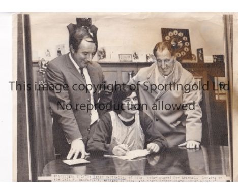 ARSENAL / HIBRNIAN / PETER MARINELLO       Seven black &amp; white Press photographs: small portrait and training shot with H