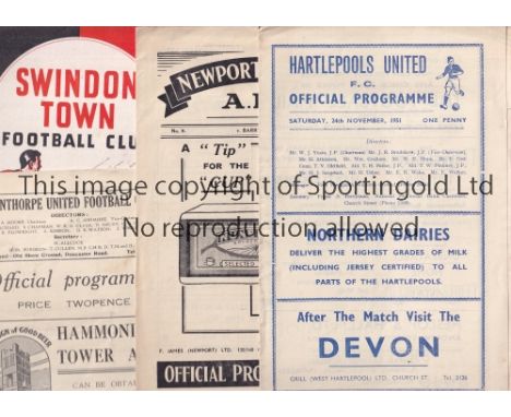 NON LEAGUE / LEAGUE FA CUP 1951/52     Eight programmes covering FA Cup ties in the 1951/52 season all played at League clubs