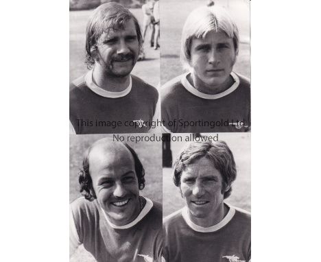 ARSENAL    Four 8" X 5.5"  black &amp; white Press photographs with 4 portrait insets on each page and paper notations on the