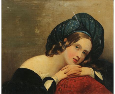 Altmeister 18. Jahrhundert Portrait einer jungen Dame,Öl/Leinwand, Portrait einer jungen Dame in Gedanken versunken, unbekann