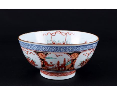 Famille Rose kleine Schale China Kangxi 17. Jahrhundert,Porzellan, China, Kang-Xi 17. Jahrhundert, aussen mit Landschaft- und