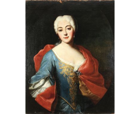 Altmeister 18. Jahrhundert Portrait Francisca Romana de la Rochee,Öl/Leinwand, unbekannter Altmeister des 18. Jahrhunderts, k