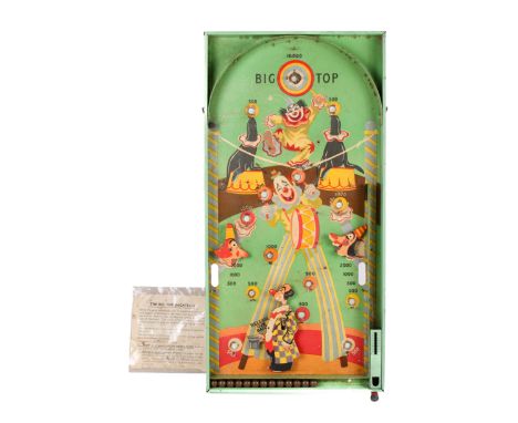 A circa 1960s Spear's Games 'Big Top Bagatelle' board. With instruction leaflet and ball bearings. 30cm x 61cm