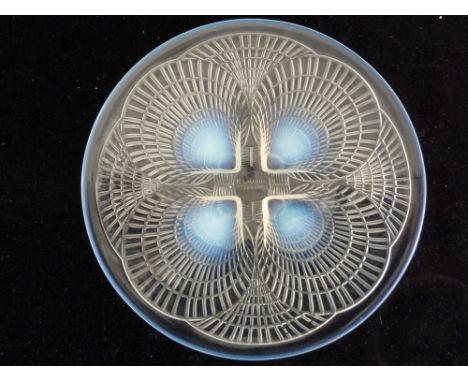 R. Lalique - Coquilles, An opalescent and clear glass plate, the underside moulded in relief with overlapping scallop shells,