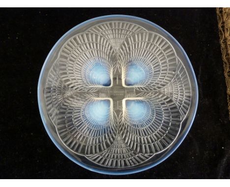 R. Lalique - Coquilles, An opalescent and clear glass plate, the underside moulded in relief with overlapping scallop shells,