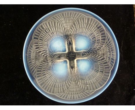 R. Lalique - Coquilles, An opalescent and clear glass plate, the underside moulded in relief with overlapping scallop shells,