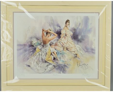 GORDON KING (BRITISH 1939), 'Fantasy', A Limited Edition Proof print, 25/60, of two women dressing in fancy costume, signed, 