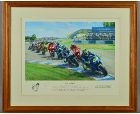 TONY SMITH (BRITISH CONTEMPORARY) 'Viva Valentino' a limited edition print of Valentino Rossi at the British Grand Prix, numb