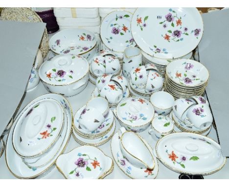 ROYAL WORCESTER 'ASTLEY' PATTERN TABLE WARES, to include serving dishes, cups and saucers, plates and soup bowls, etc (over s