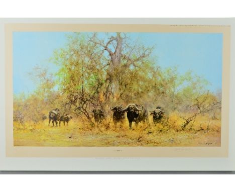 DAVID SHEPHERD (BRITISH 1931-2017), 'In The Thick Stuff', A Herd of Cape Buffalo as a Limited Edition print, numbered as 793 