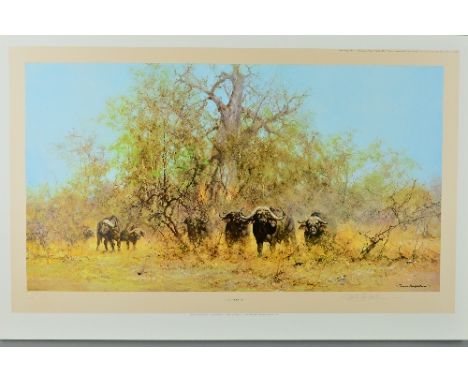 DAVID SHEPHERD (BRITISH 1931-2017), 'In The Thick Stuff', A Herd of Cape Buffalo as a Limited Edition print, numbered as 793 