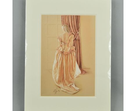 KAY BOYCE (BRITISH CONTEMPORARY), 'Olivia', A Limited Edition print, 64/95, of a woman in Historical costume, signed and numb