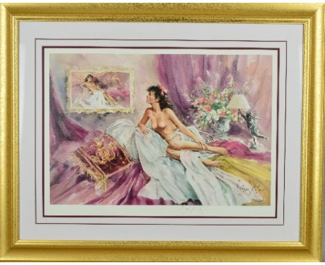 GORDON KING (BRITISH 1939), a limited edition print numbered 848 by The Fine Art Trade Guild, unititled, depicting a female n