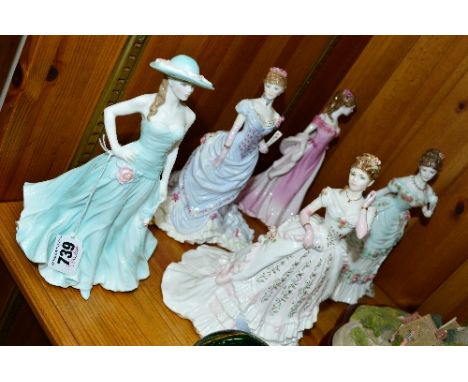 FIVE ROYAL WORCESTER FIGURES, 'Serena' figure of the year 1997, limited editions 'The Jewel in the Crown' 6266/12500, 'The Go