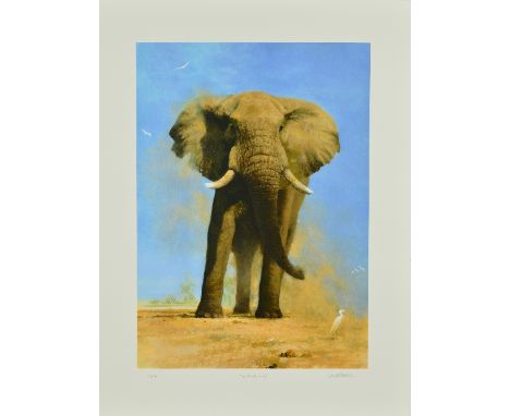 DAVID SHEPHERD (BRITISH 1931-2017) 'My Savati Friend' a limited edition print 35/350 of a bull elephant, signed, titled and n