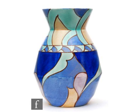 Clarice Cliff - Inspiration Persian - A shape 360 vase circa 1930, hand painted with a variant of the Persian design with abs