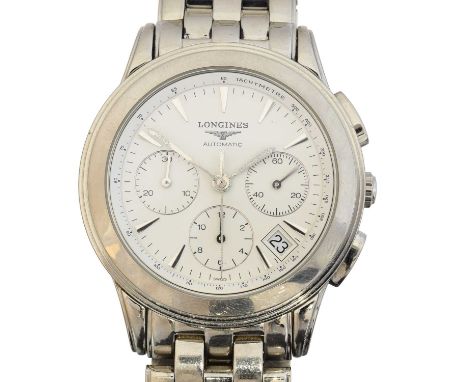 A Longines 'Flagship' chronograph automatic wristwatch, A Longines 'Flagship' chronograph automatic wristwatch, the circular 