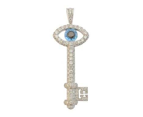 An 18ct gold 'Diamond Evil Eye Key Pendant' by Theo Fennell,  An 18ct gold 'Diamond Evil Eye Key Pendant' by Theo Fennell, th