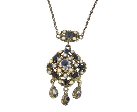 An early 20th century Austro Hungarian enamel and gem-set necklace, An early 20th century Austro Hungarian enamel and gem-set