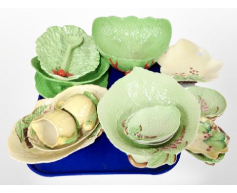 A group of Carltonware leaf-patterned ceramics.