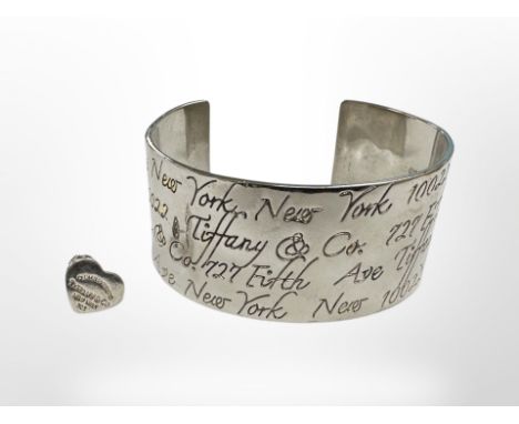 A Tiffany style bangle and earring.