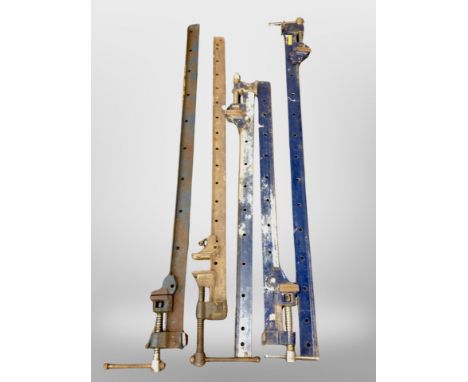 A group of sash clamps 