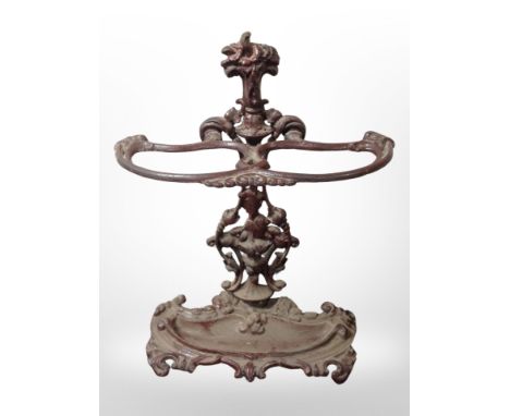 A 19th century cast iron stick stand, height 68 cm 