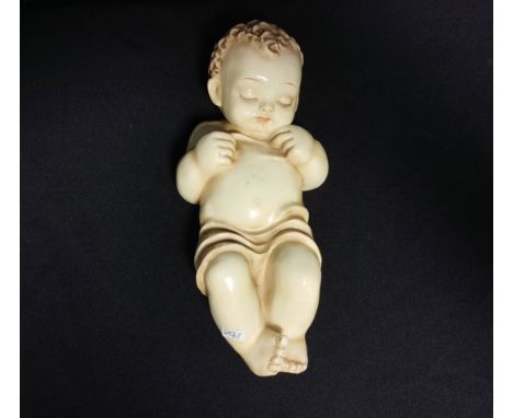 PORZELLANFIGUR / HUMMELFIGUR: "Christkind" / Krippenfigur", Steingut / Weichporzellan, vertieft bezeichnet "M. J. Hummel", nu