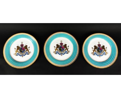 SPODE 'THE IMPERIAL PLATE OF PERSIA', a set of three cabinet plates, commemorating 2500 years of Persian monarchy, produced i