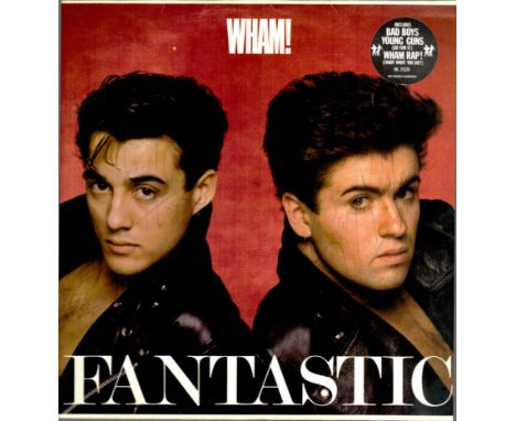 Wham signed Fantastic 33rpm sleeve. Record included. Signed by George Michael, Andrew Ridgeley on front and Pepsi and Shirley