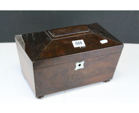 Regency Rosewood Tea Caddy with fitted interior 