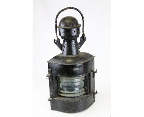 Antique Corner Ships Lantern, no.99608, believed to be a from a Warship, h.57cms