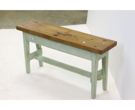 Substantial pine bench