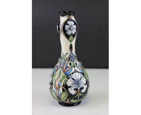 Moorcroft  ' Centaurea ' Pattern Double Gourd Vase, Moorcroft Collectors Club item by artist Rachel Bishop, no. 102 and dated