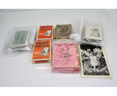 Collection of vintage playing cards to include Jaques Happy Families.