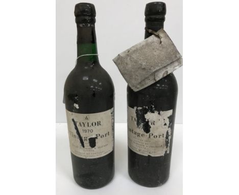 Two bottles Taylor's Vintage Port 1970, bottled 1972