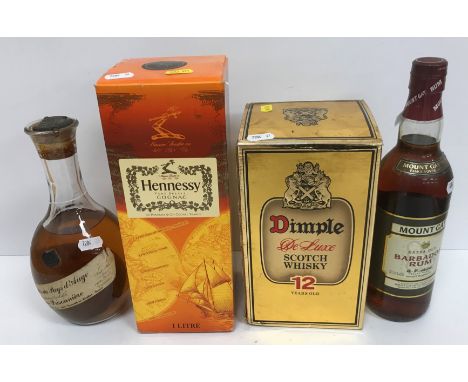 One bottle Christian Drouin Calvados du Pays D'Auge Pomme Prisonnière 90cl with apple and wax seal to top, one bottle Mount G