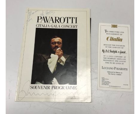 A souvenir programme "Pavarotti Citalia Gala Concert with The Royal Philharmonic Orchestra Conductor Emerson Buckley Guest Ar