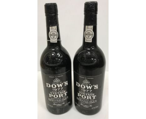 Two bottles Dows Vintage Port Silver Jubilee 1977