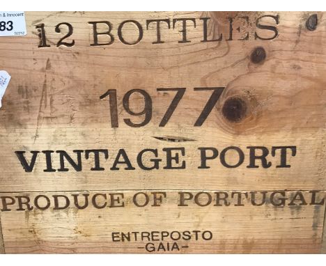 One case (twelve bottles) Dows Vintage Port Silver Jubilee 1977 (owc - top missing)