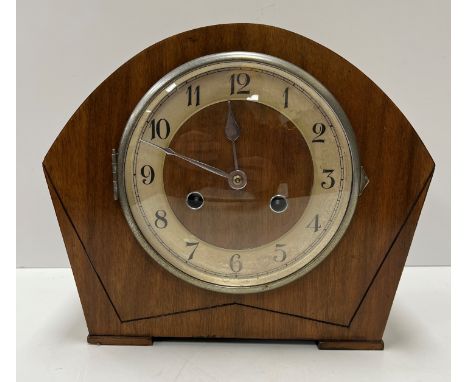 A Metamec of East Dereham (Norfolk) circular wall dial with yellow banded chapter ring with Arabic numerals, a Metamec of Eas