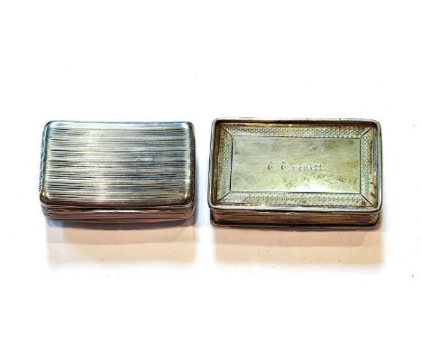 A George III Silver Snuff-Box and a Victorian Silver Snuff-Box, The First by Matthew Linwood, Birmingham, 1807, curved oblong