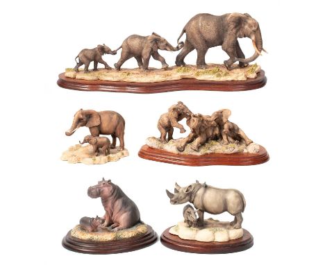 Border Fine Arts 'Follow my Leader' (Three Elephants), model No. BFA203 by Richard Roberts, limited edition 250/950, on wood 