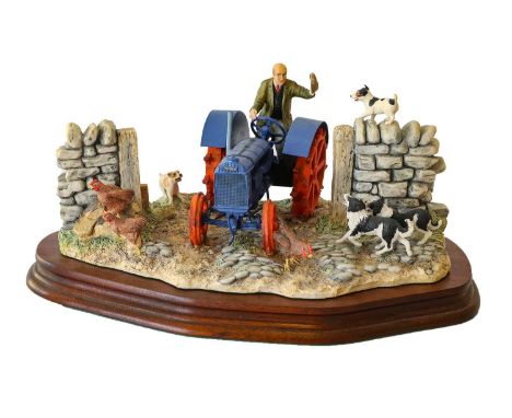 James Herriot model No. JH46 by Ray Ayres, limited edition 517/1250, on wood base, with certificate. No box. Model in overall