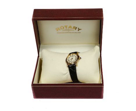 A gents 9 carat gold automatic Rotary wristwatch, a lady's 9 carat gold Griffon wristwatch, a lady's plated Rotary wristwatch