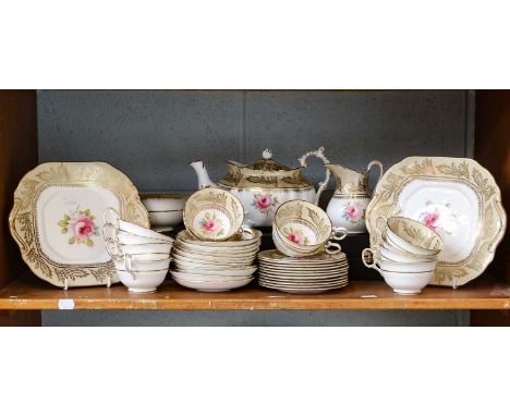 A Hammersley tea service together with a Royal Doulton Clarendon coffee set in case (one shelf)Hammersley service, one saucer