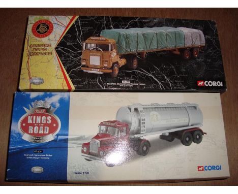 A pair of Corgi 1:50 scale lorries comprising a CC12603 Scammell Crusader and a CC10701 Scammell Highwayman - VG in G-VG boxe